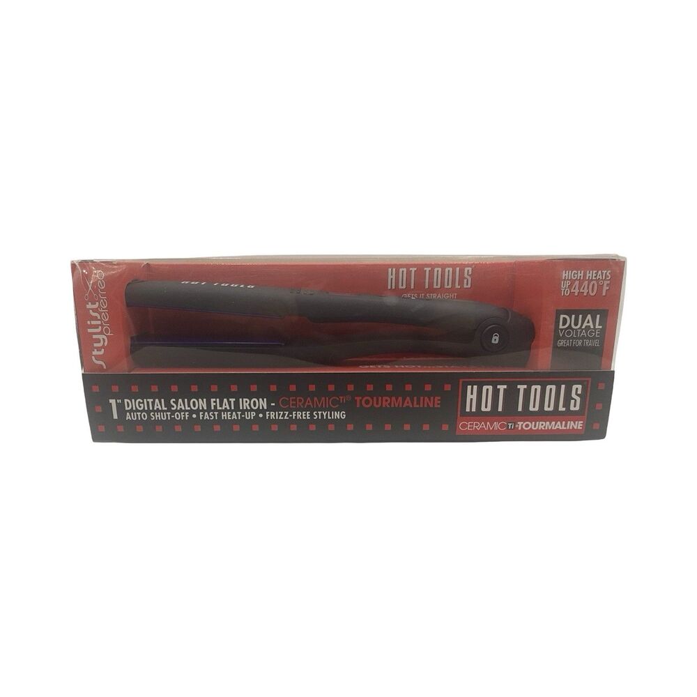 Hot Tools Professional 1 Inch Ceramic Tourmaline Digital Salon Flat Iron HT7106F